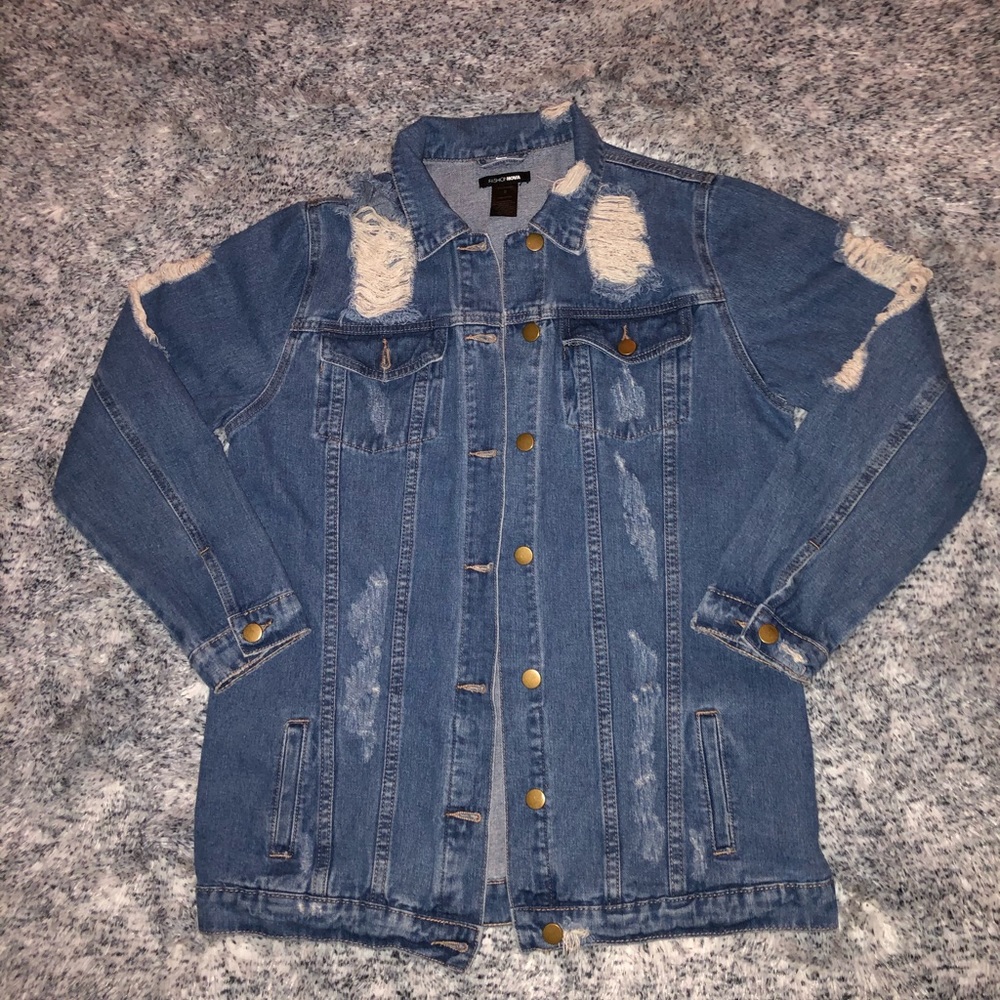 Fashion Nova Oversized Jean Jacket - Picture 2 of 4